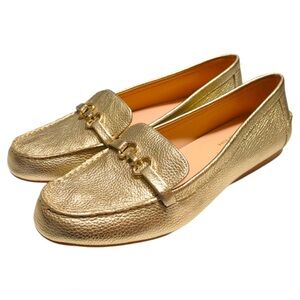 Kate Spade Gold Textured Loafers